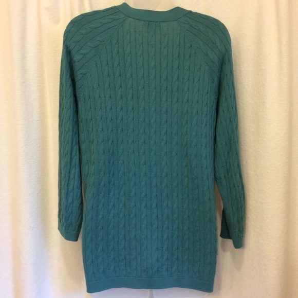 Talbots Teal Cardigan Teal Size L - Picture 2 of 4